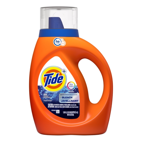 Tide Plus Bleach Alternative Liquid Laundry Detergent 6x1.24ltr