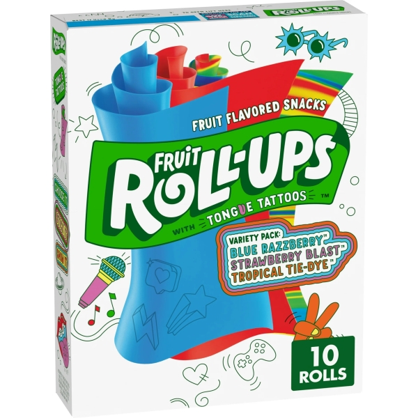 Fruit Roll-Ups Variety Pack Fruit Flavored Snacks 10x141gr