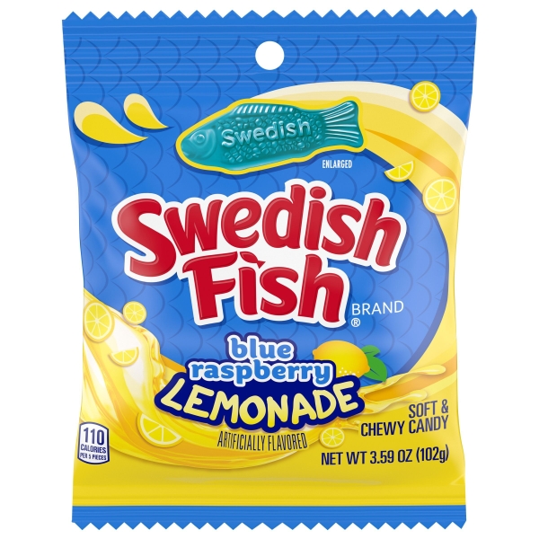Swedish Fish Blue Raspberry Lemonade (Peg bag) 12x102gr