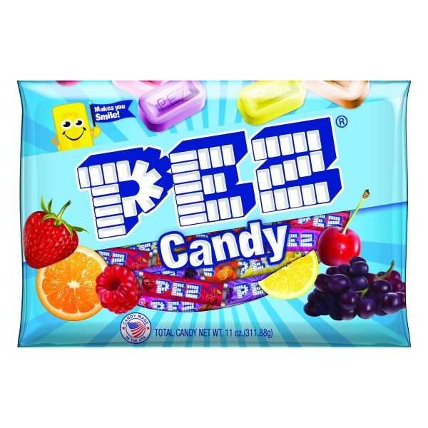 PEZ Assorted Fruit Candy (laydown bag) 12x312gr