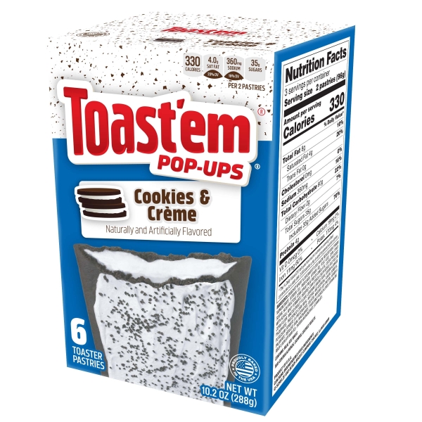 Toast'em Pop-Ups Frosted Cookies & Creme 12x288gr