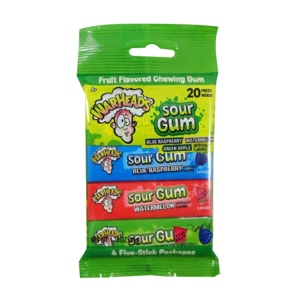 WarHeads Sour Gum 4-pack  10x50gr