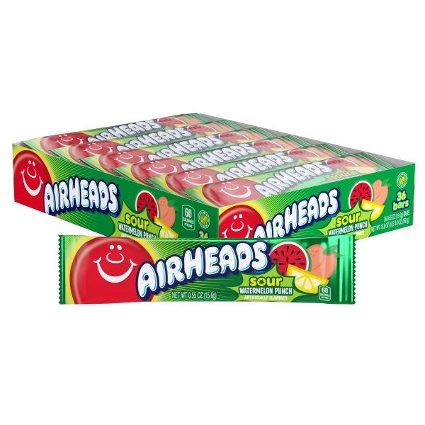 AirHeads Sour Watermelon Punch Single Bar  36x16gr