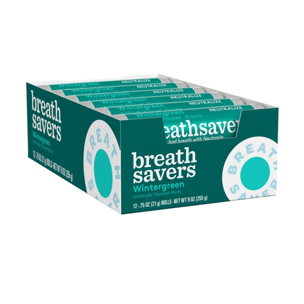 BREATH SAVERS Wintergreen Flavored Mints Roll 12x21gr