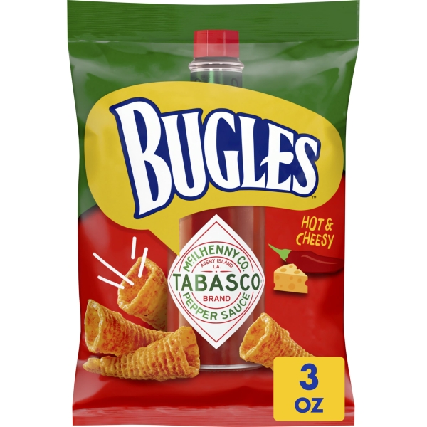 Bugles Tabasco Flavored Crispy Corn Snacks 6x85gr