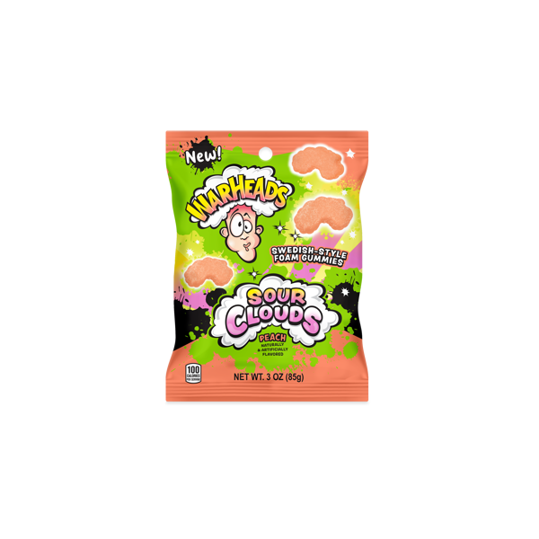 Warheads Sour Clouds Peach (peg bag) 12x85gr